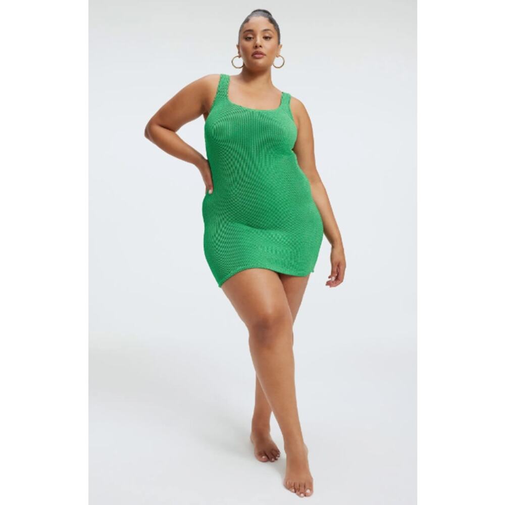 Good American Always Fits Sculpt Cover Up Dress Summer Green Plus 2x 3x Vacation